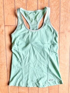 Oakley Light Green Racerback Athletic Performance Tank Top Size Medium